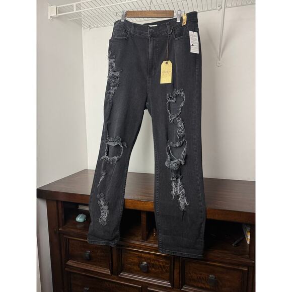Vibrant m.i.u. Black Denim Jeans Distressed Jeans 3X (20) - Picture 1 of 8